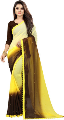 Fashion Day Self Design, Solid/Plain Bollywood Georgette Saree(Multicolor)