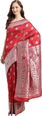 Shaily Retails Woven Bollywood Silk Blend Saree(Red)