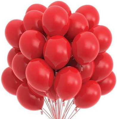 Viraat Solid Red Metallic Balloons (Pack of 100) Balloon(Red, Pack of 100)