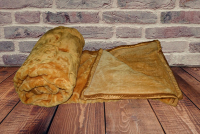 GKM Floral Single Mink Blanket for  Heavy Winter(Polyester, Brown)