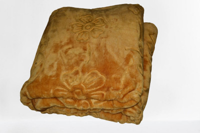 SIMAM Self Design Double Mink Blanket for  Mild Winter(Polyester, Gold)