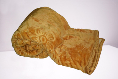 GKM Floral Double Mink Blanket for  Heavy Winter(Polyester, Brown)
