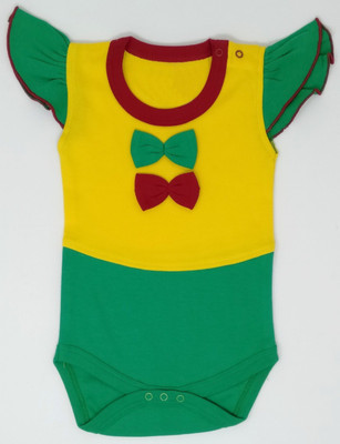 KABOOS Baby Boys & Baby Girls Yellow, Green Bodysuit