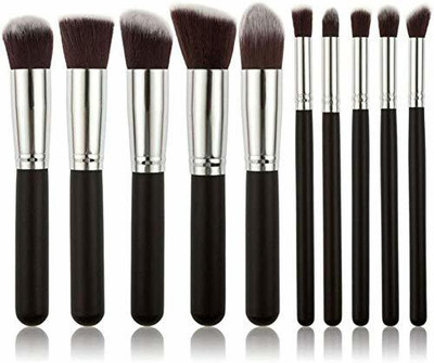 LARA KOSSLER Black Makeup Brush set of 10 Pc(Pack of 10)