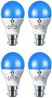 rino 9 W Basic Standard B22 LED Bulb(Blue, Pack of 4)