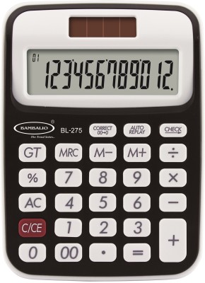 BAMBALIO 12 Digits BL-275 Black Large LC Display 3 Years Warranty Basic  Calculator(12 Digit)