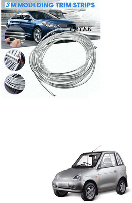 PRTEK Chrome Sticky Car Door Edge Scratch Guard Trim Molding Protector Cover U Shape Air Vent Edge Decoration(3 METER) a230 Matte, Glossy, Chrome Mahindra Xylo Front Garnish