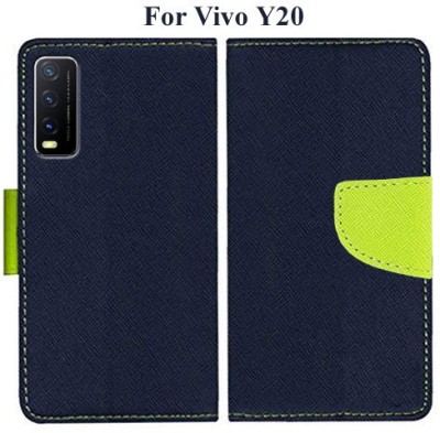 Mehsoos Flip Cover for Vivo Y20, Vivo Y20i, Vivo Y20A, Vivo Y20G, Vivo Y20T, Vivo Y12s, Vivo Y12G(Blue, Dual Protection, Pack of: 1)