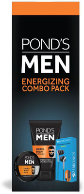 Ponds Men Energy Bright Facewash & Energy Burst Face Gel - Free Earphones Combo  (1 Items in the set)