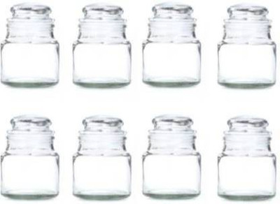 DEVDOX Glass Grocery Container  - 100 ml(Pack of 8, Clear)