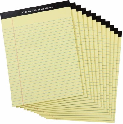 DALUCI Diary Notebook for Legal/Wide Ruled Pad 40 Sheets A5 Notebook Ruled 40 Pages(Yellow, Pack of 6)