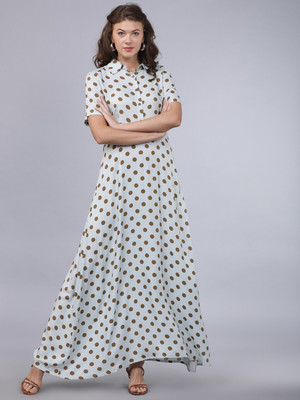 Tokyo Talkies Women A-line Multicolor Midi/Calf Length Dress