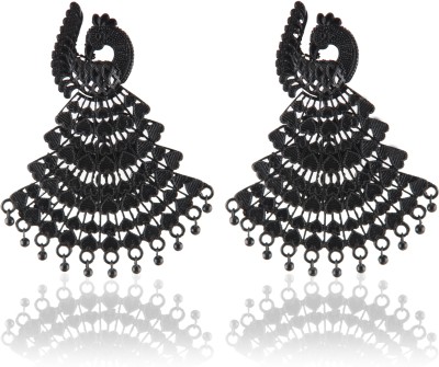 Sumaira Creation Black Oxidised Peacock Jhumka Earring for Women and Girls Alloy Jhumki Earring