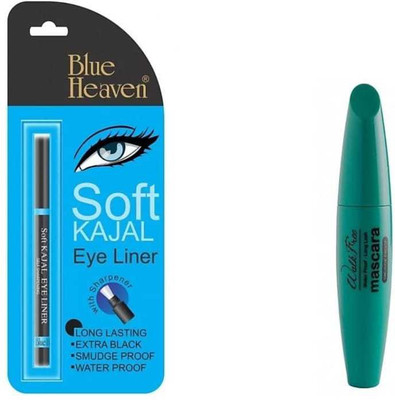 BLUE HEAVEN soft kajal eye liner with walk mascara 7 ml(black)