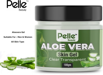 Pelle Beauty Aloe Vera Face Gel_For Repairing Face Skin(Green)=100GM(100 g)