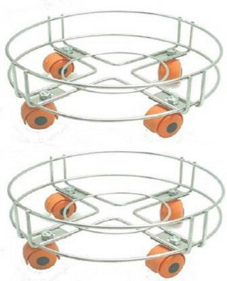 UPTOP Heavy Stainless Steel Gas Cylinder Trolley With Wheel | Gas Trolly | Lpg Cylinder Stand Gas Cylinder Trolley Gas Cylinder Trolley (Silver) Gas Cylinder Trolley(Silver)