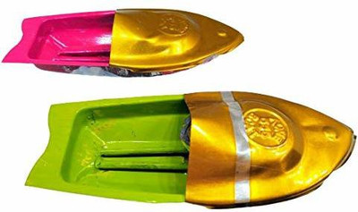 kd and sons Set of 2 steam Boat with free candle & dropper|| pop pop Boat(Multicolor)