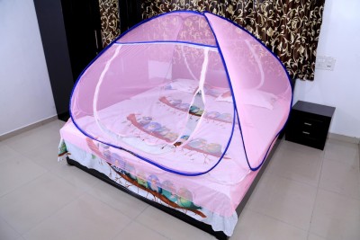 RIDDHI Polyester Adults Washable c-tent_pink Mosquito Net(Pink, Tent)