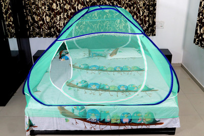 RIDDHI Polyester Adults Washable c-tent_Green Mosquito Net(Green, Tent)