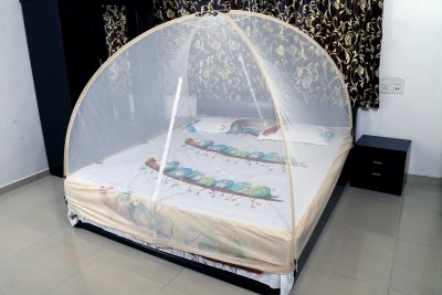RIDDHI Polyester Adults Washable KHAKI6X6_CREAM Mosquito Net(Cream, Tent)