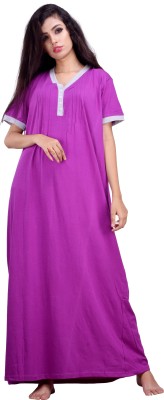 CLYMAA Women Maternity/Nursing Nighty(Purple)