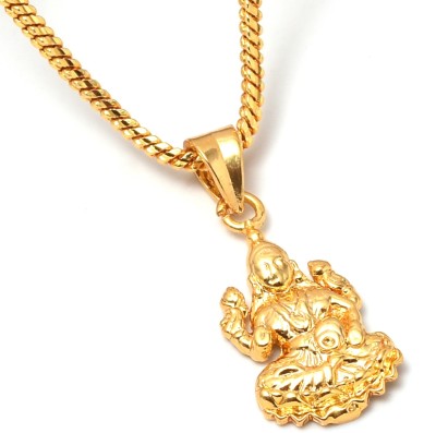 Jewar Mandi Pendant Maa Lakshmi Dhandevi Wealth Locket Chain Gold Plated Jewelry Gold-plated Brass Pendant