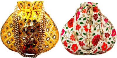 lookingfab potli matka combo-61 ( ,Multicolor ) Potli(Pack of 2)
