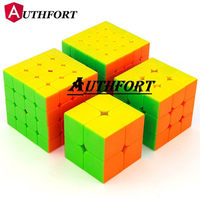 Authfort Moyu Cube Combo Set of 2x2 3x3 4x4 5X5 high Speed stickerless Magic Cube Prime Quality pack of 4 combo(4 Pieces)