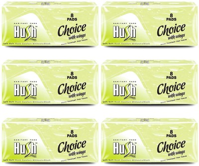 Hush Choice 240 mm Straight Napkins with Wings - 8 pcs,Pack of 6 Sanitary Pad(Pack of 48)