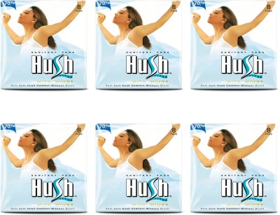 Hush 280 mm Ultra Thin Sanitary Napkins with wings - 7 pcs,Pack of 6 Sanitary Pad(Pack of 42)