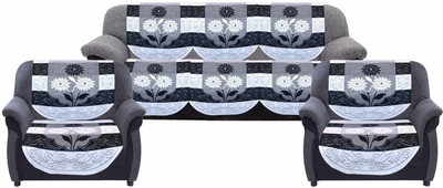 pk craft Polycotton 10 Seater Sofa Embroidered Cover(Pack of 10 Black)