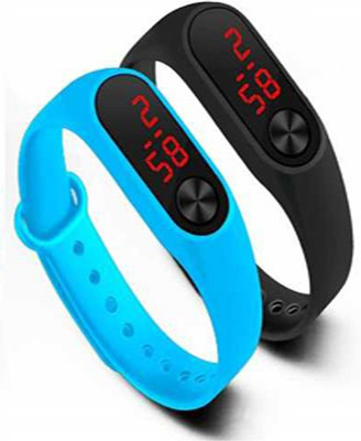 SRI CLUB Smart Band(Light Blue, Black Strap, Size : Free)