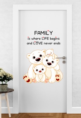 DivineDesigns 51 cm Family Bears Self Adhesive Sticker(Pack of 1)