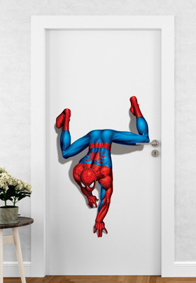 DivineDesigns 51 cm Spiderman Crawling Self Adhesive Sticker(Pack of 1)