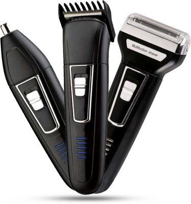 Pick Ur Needs PUN-976 3In1 Professional Rechargeable Men Shaver Hair Clipper And Nose Trimmer  Shaver For Men(Black)
