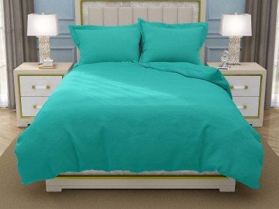 sriamjaipur 200 TC Cotton King Solid Flat Bedsheet(Pack of 1, Light Green)