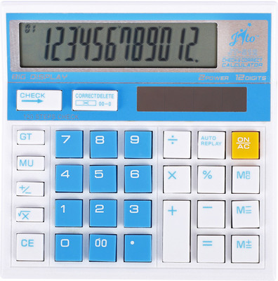 jito 12 Digits JT-512 Blue Check & Correct Big Display 18 Months Warranty Basic  Calculator(12 Digit)