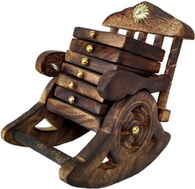 CRAFTOHOLICS Square Reversible Wood Coaster Set(Pack of 6)
