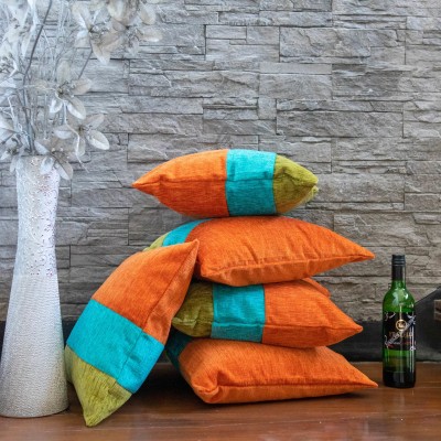 Real Desi Embroidered Cushions Cover(Pack of 5, 40 cm*40 cm, Multicolor)