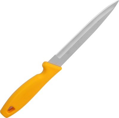 CUBES Kitchen Knife, Stainless Steel Indian Made Vegetable Cutting and Chopping Knife, Straight Edge, 15.5 cm, Yellow Stainless Steel, Polypropylene Fruit Knife(Pack of 1)