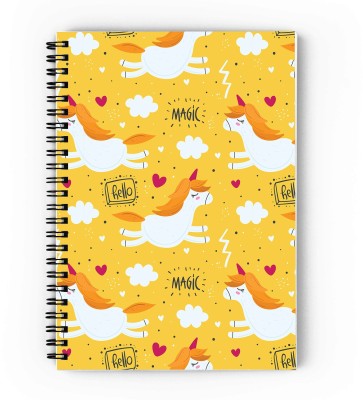 epheriwala Yellow Unicorn Pattern A5 Diary Ruled 160 Pages(Yellow)