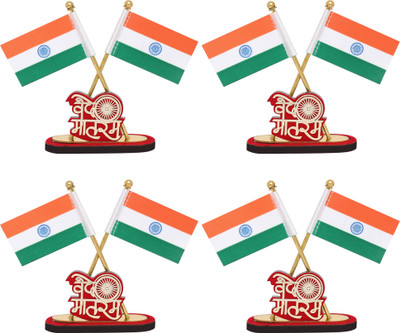 VOILA India Rectangle Car Dashboard Flag(Plastic)