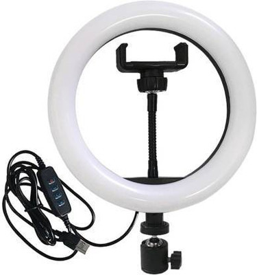 Wrapo 10 Inch Ring Light For In 3 Modes Adjustable Light Dimmable Light For smartphone With Phone Holder For Youtube Tik tok Video Live Photo Studio make up Ring Flash Flash(White)