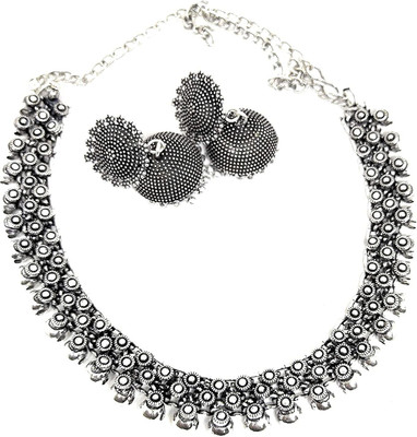 PANKSHRI ENTERPRISE Alloy Silver Jewellery Set(Pack of 1)