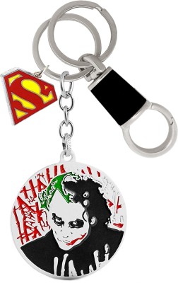 MGP FASHION Batman Joker Villain Superhero DC Comics Character Keyring Cartoon Superman Pendant Locking Hook (Silver White) Key Chain