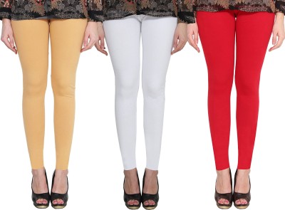 Clarita Ankle Length Ethnic Wear Legging(White, Red, Beige, Solid)