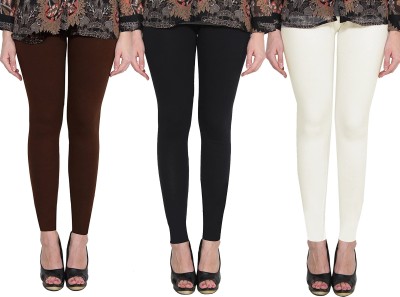 Clarita Ankle Length Ethnic Wear Legging(Brown, Black, White, Solid)