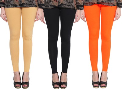 Clarita Ankle Length Ethnic Wear Legging(Gold, Black, Orange, Solid)