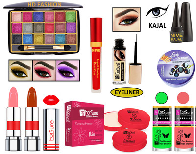 ForSure New Makeup Kit of 10 Items KB60A93(Pack of 10)