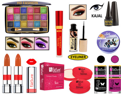 ForSure New Makeup Kit of 10 Items KB60A02(Pack of 10)